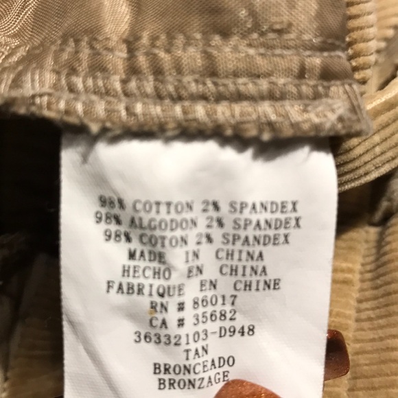 Bebe Women’s Corduroy Tan Pants Sz 0 - Picture 8 of 8
